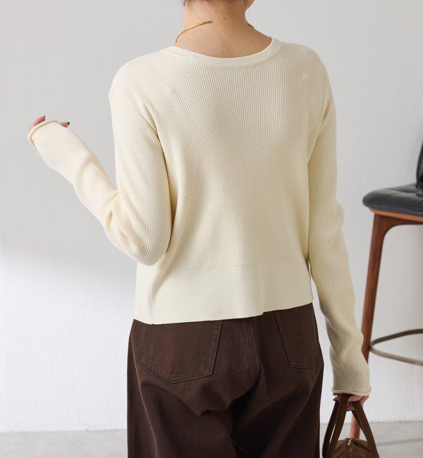  「ラインボタンコンパクトカーディガン」|ニット・セーター|