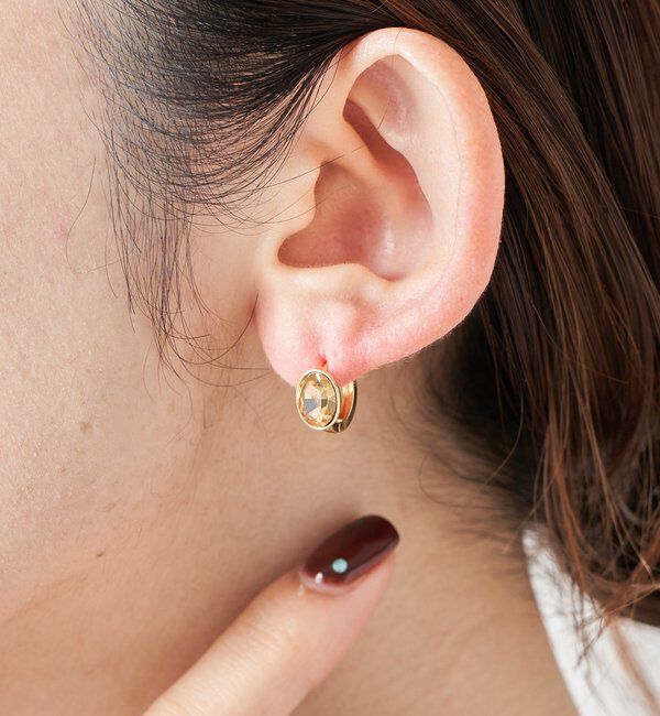  「【PAPILLONNER/パピヨネ】クリアストーンピアス」|リング|ゴールド