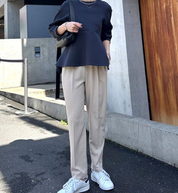  「袖ビジューペプラムカットソー」|Tシャツ・カットソー|