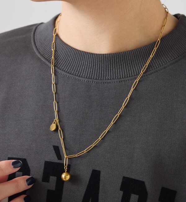  「ステンレスボールネックレス」|リング|ゴールド