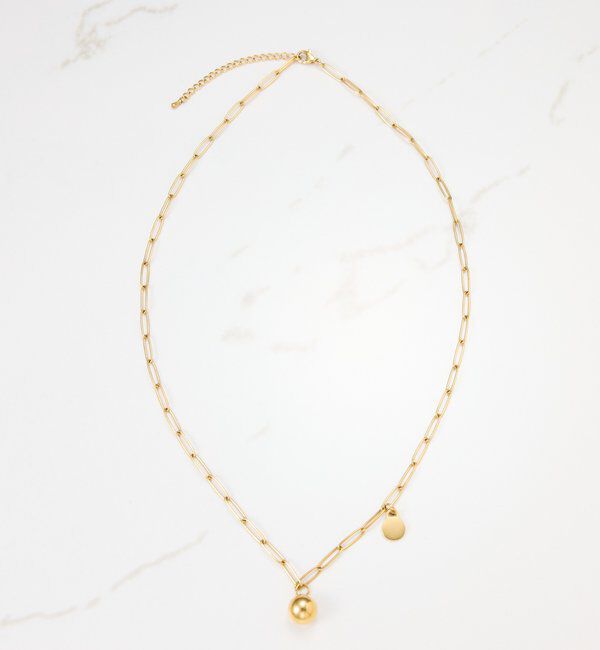  「ステンレスボールネックレス」|リング|