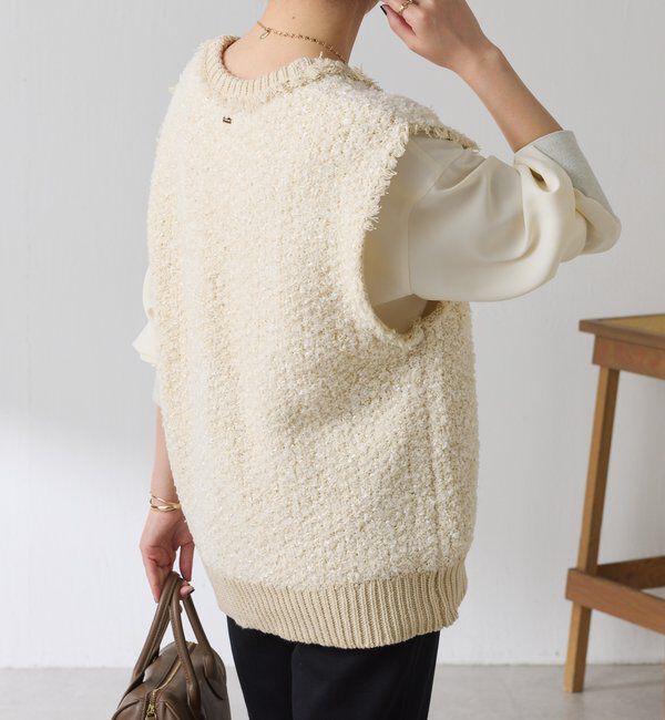  「ツイードライクニットベスト」|ニット・セーター|