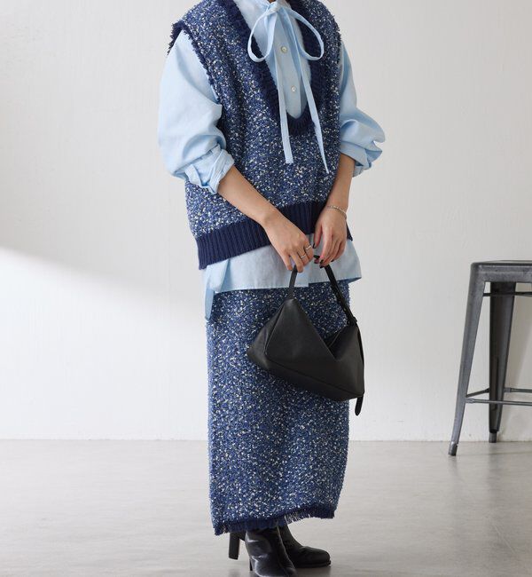  「ツイードライクニットベスト」|ニット・セーター|