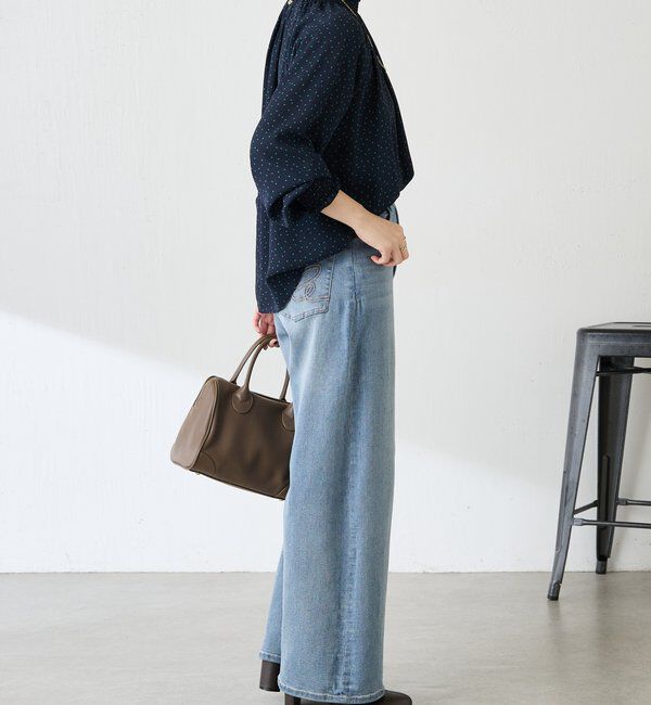  「ハイネックシャーリングドットブラウス」|シャツ・ブラウス|