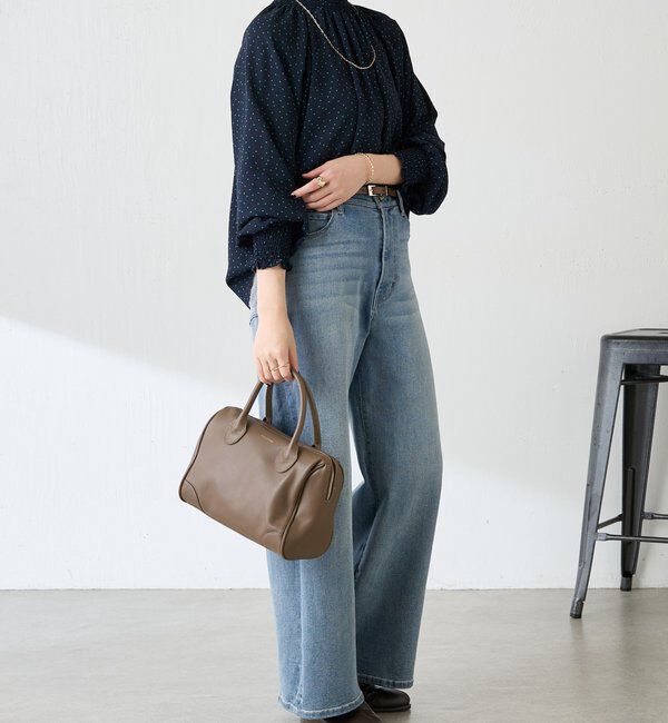  「ハイネックシャーリングドットブラウス」|シャツ・ブラウス|