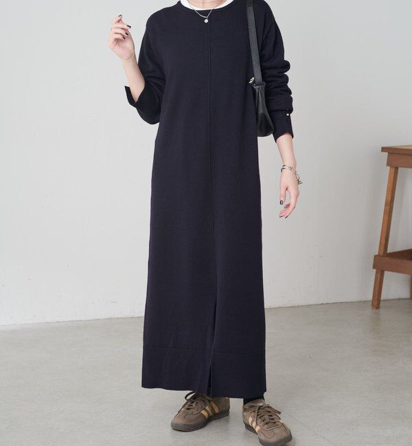  「【前後２通りで着れる】2WAYニットワンピース」|ワンピース|ネイビー