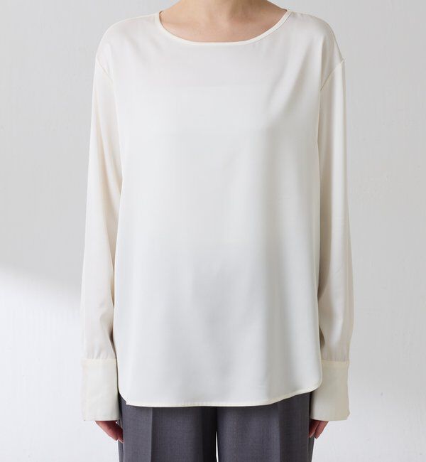  「サテンサイドドロストTブラウス」|シャツ・ブラウス|