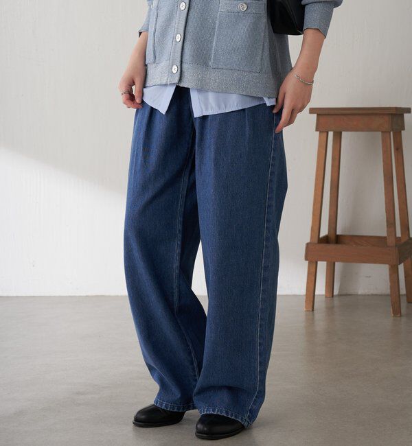  「Q.anosチャームタックデニムパンツ」|デニム|