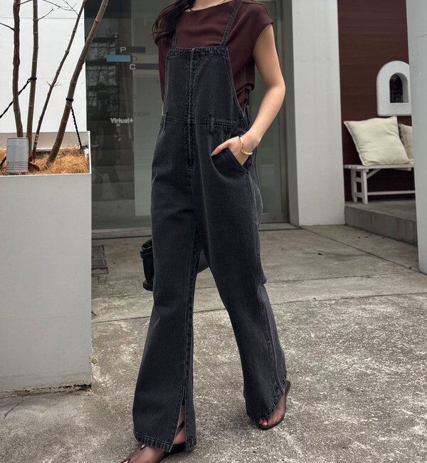  「Q.anos フレアデニムロンパース」|ワンピース|