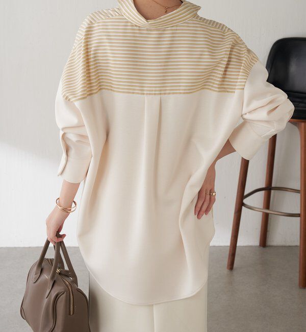  「【冬から着れる】ポンチドッキングシャツ」|シャツ・ブラウス|