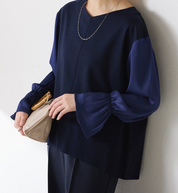  「【着映えトップス】ドッキングスリーブプルオーバー/セレモニー」|Tシャツ・カットソー|
