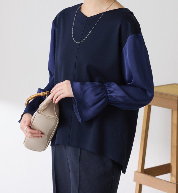  「【着映えトップス】ドッキングスリーブプルオーバー/セレモニー」|Tシャツ・カットソー|