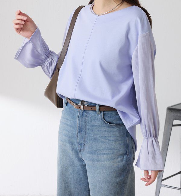  「【着映えトップス】ドッキングスリーブプルオーバー/セレモニー」|Tシャツ・カットソー|