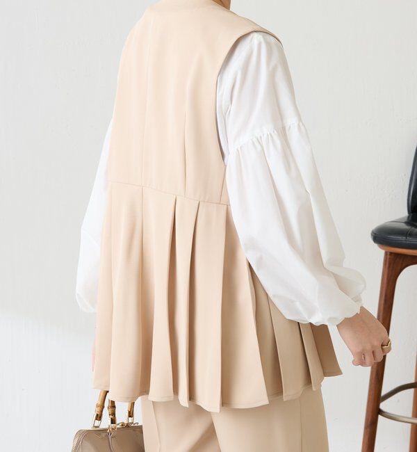  「【お尻周りカバー】ツイルプリーツジレ/セットアップ/セレモニー」|ベスト・ジレ|