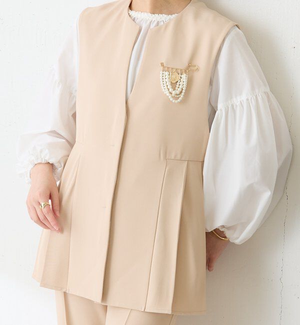  「【お尻周りカバー】ツイルプリーツジレ/セットアップ/セレモニー」|ベスト・ジレ|