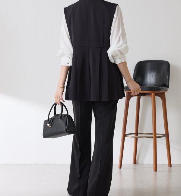  「【お尻周りカバー】ツイルプリーツジレ/セットアップ/セレモニー」|ベスト・ジレ|