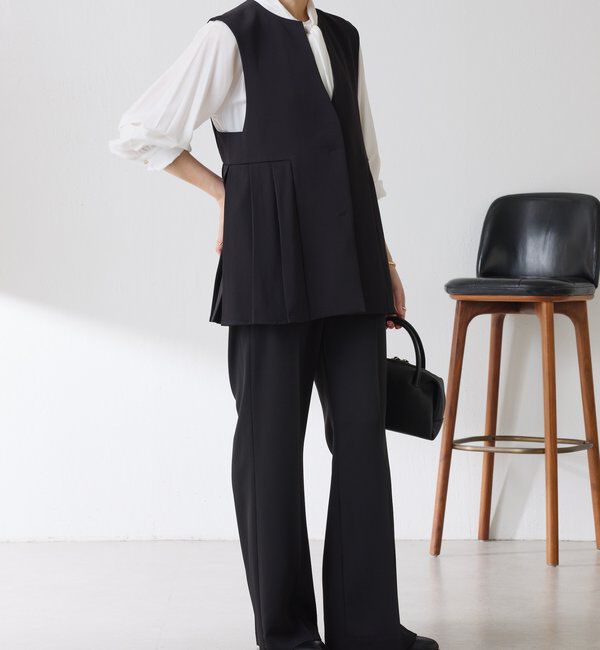  「【お尻周りカバー】ツイルプリーツジレ/セットアップ/セレモニー」|ベスト・ジレ|