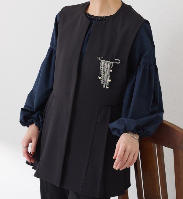  「【お尻周りカバー】ツイルプリーツジレ/セットアップ/セレモニー」|ベスト・ジレ|