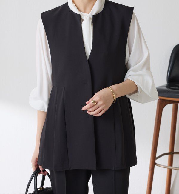  「【お尻周りカバー】ツイルプリーツジレ/セットアップ/セレモニー」|ベスト・ジレ|