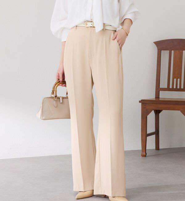  「【２サイズ展開】ツイルフレアパンツ/セットアップ/セレモニー」|チノ|