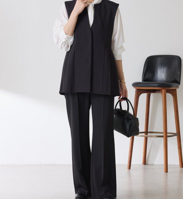  「【２サイズ展開】ツイルフレアパンツ/セットアップ/セレモニー」|チノ|