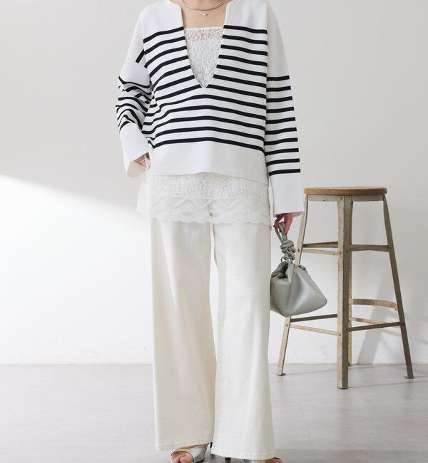  「Vネックバスクニット」|ニット・セーター|