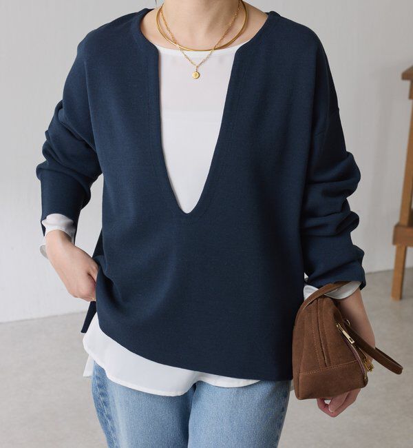  「Vネックバスクニット」|ニット・セーター|