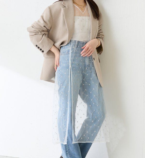  「チュール刺繍ワンピース」|ワンピース|オフホワイト