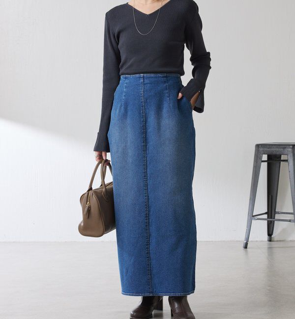  「リブ切替Vネックニット」|ニット・セーター|