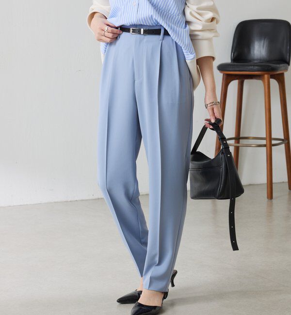  「ジャージスリムテーパードパンツ/セレモニー」|チノ|スカイブルー