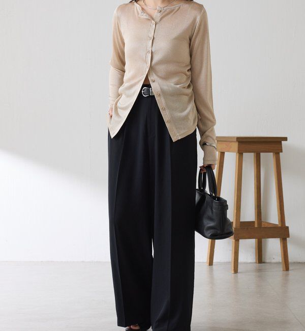  「《マイナス3kg見え/サイズ展開豊富》ジャージワイドパンツ」|スラックス|