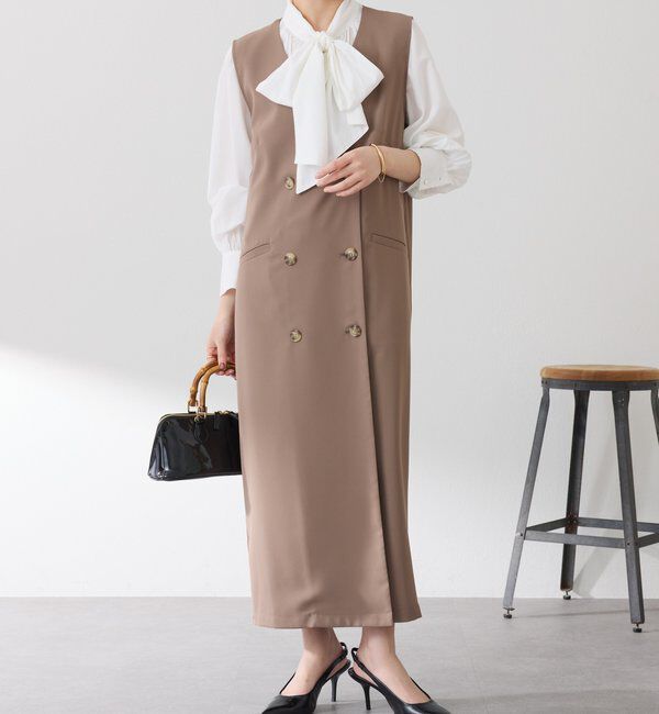  「フロントボタンジャンパースカート」|ワンピース|