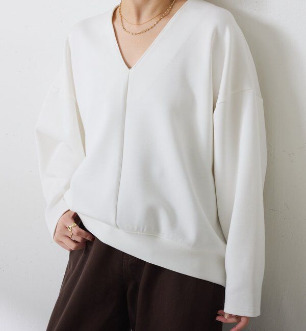  「ポンチＶカットプルオーバー」|Tシャツ・カットソー|