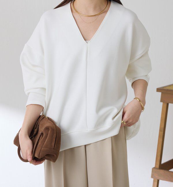  「ポンチＶカットプルオーバー」|Tシャツ・カットソー|