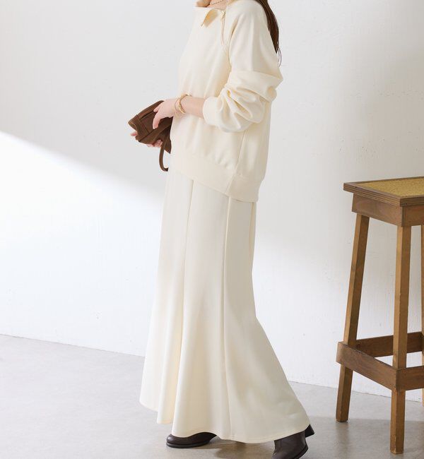  「アシメハーフジップセットアップ」|ワンピース|オフホワイト