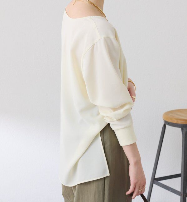  「スクエアネックジョーゼットロゴロンT」|Tシャツ・カットソー|