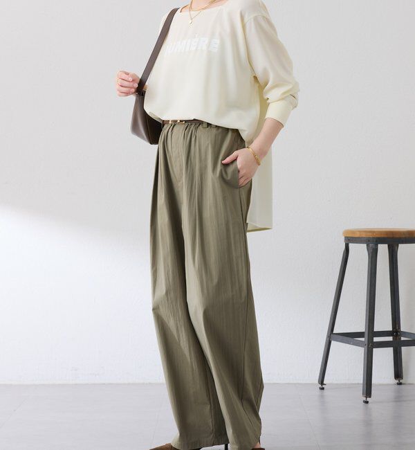  「スクエアネックジョーゼットロゴロンT」|Tシャツ・カットソー|