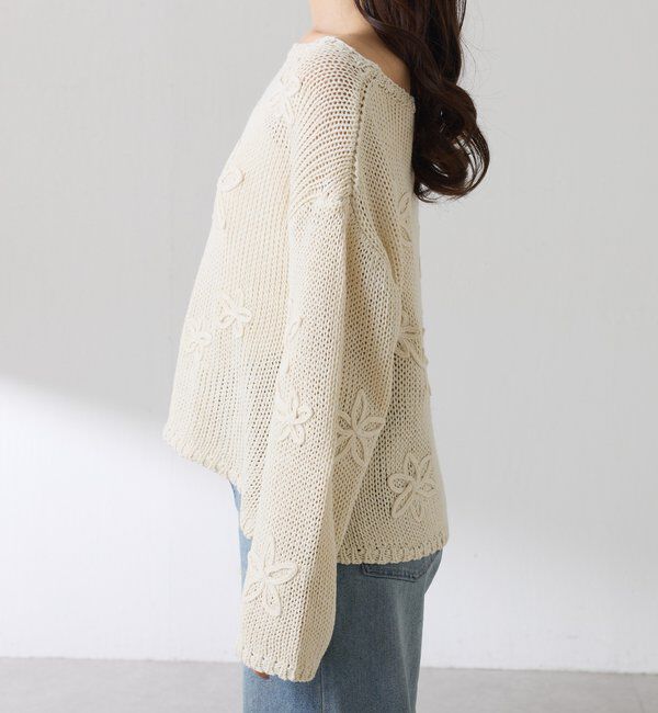  「フラワールーズコットン混ニット」|ニット・セーター|