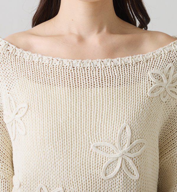  「フラワールーズコットン混ニット」|ニット・セーター|