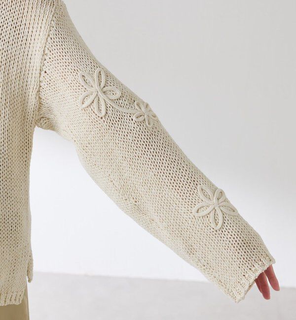  「フラワールーズコットン混ニット」|ニット・セーター|