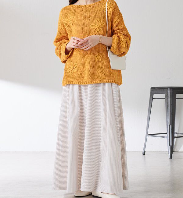  「フラワールーズコットン混ニット」|ニット・セーター|