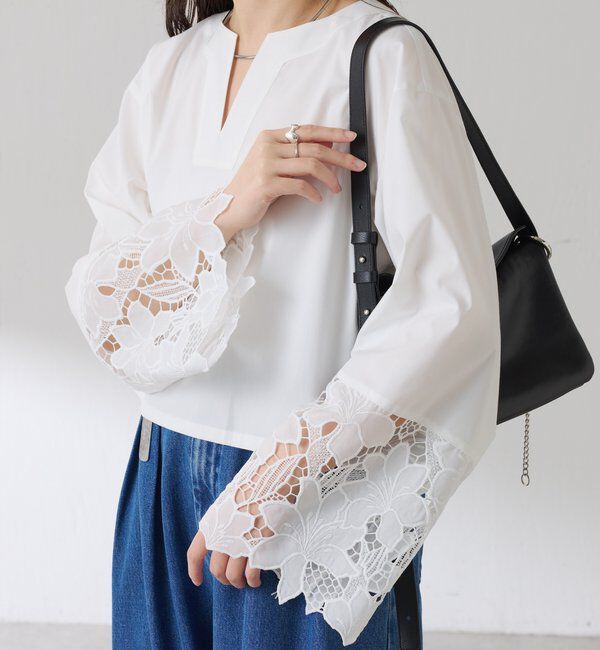  「刺繍レースブラウス」|シャツ・ブラウス|ホワイト
