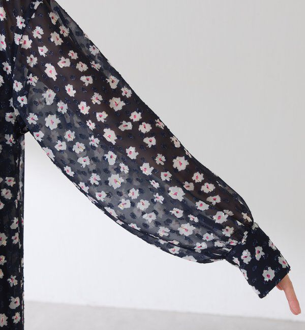  「	小花柄ラメシフォンワンピース」|ワンピース|