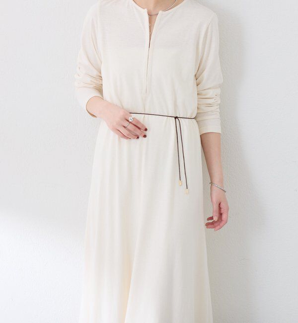  「ネップ調カットワンピース」|ワンピース|オフホワイト