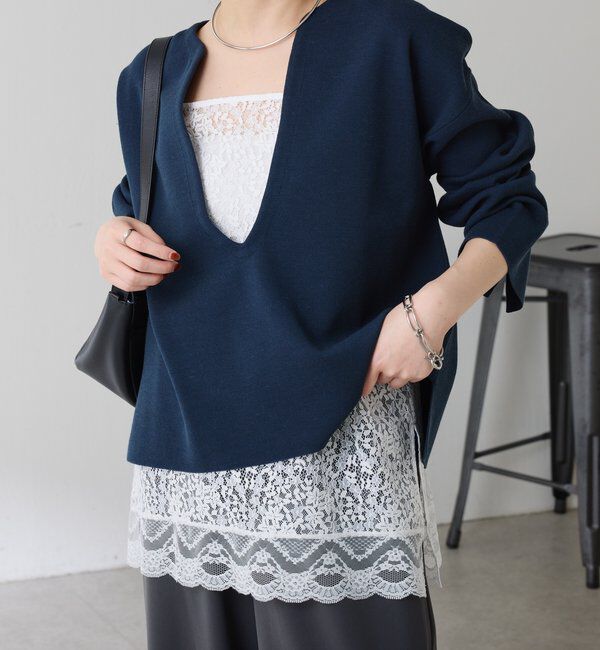  「《着映えアイテム》スカラップレースキャミソール」|シャツ・ブラウス|