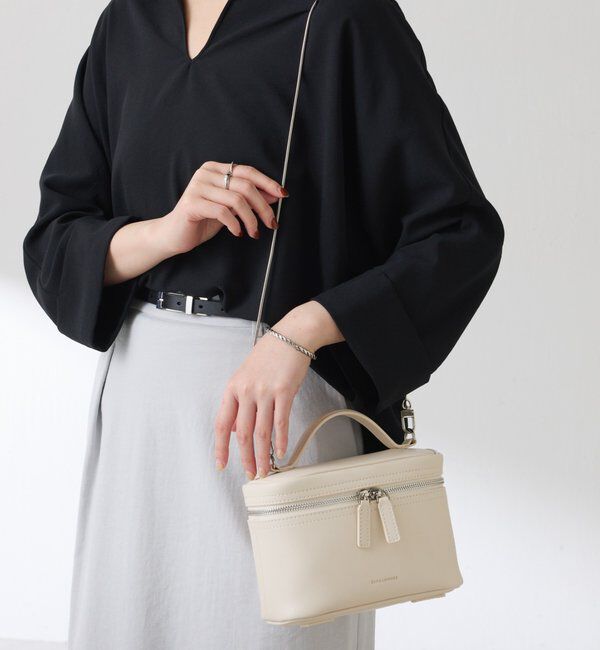  「【PAPILLONNER/パピヨネ】ミラー付きミニバニティバッグ/セレモニー」|トートバッグ|オフホワイト