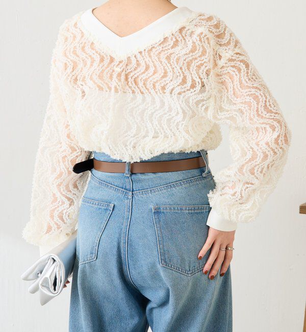  「《1枚で着映える》ギャザー切替シャツカーディガン」|シャツ・ブラウス|