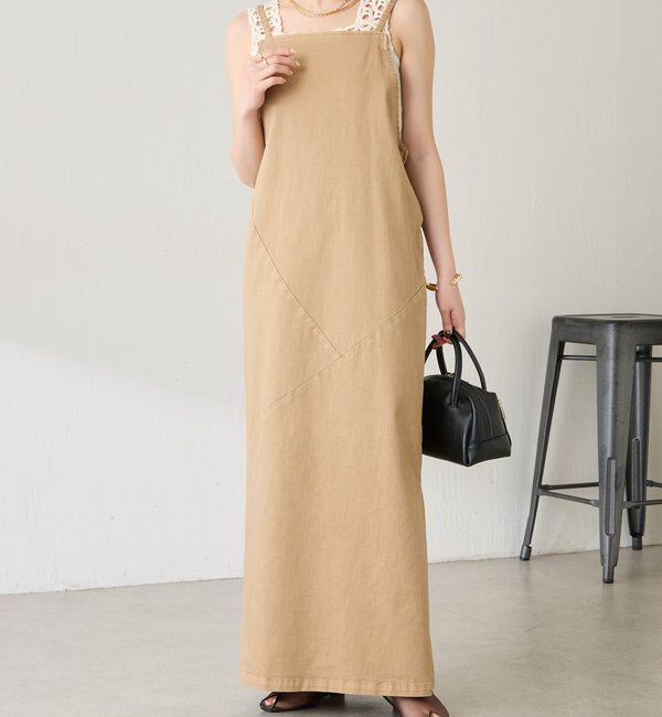  「Q.anosリラックススリムデニムワンピース」|ワンピース|