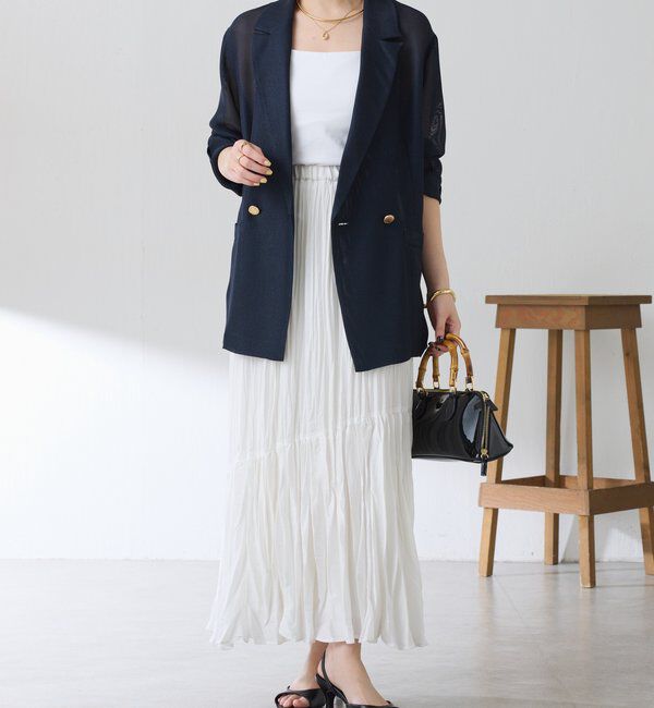  「ワッシャーナナメ切替スカート」|スカート|