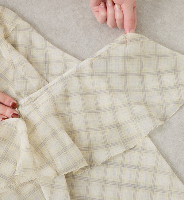  「チェックシフォンラッフルブラウス」|シャツ・ブラウス|